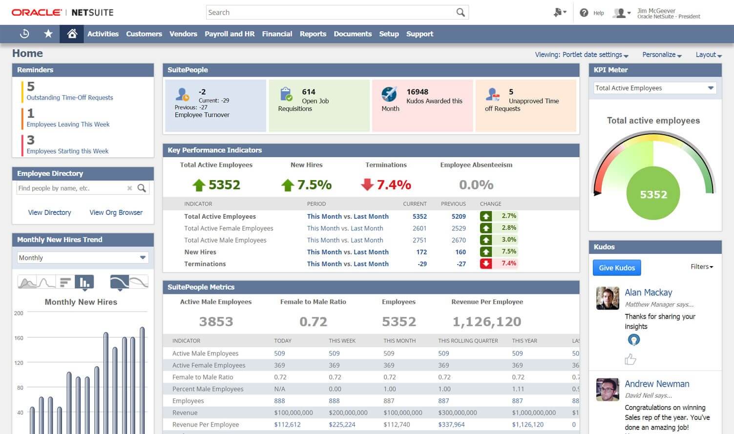 Netsuite human capital management