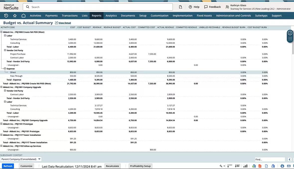 infographic netsuites project accounting dashboard