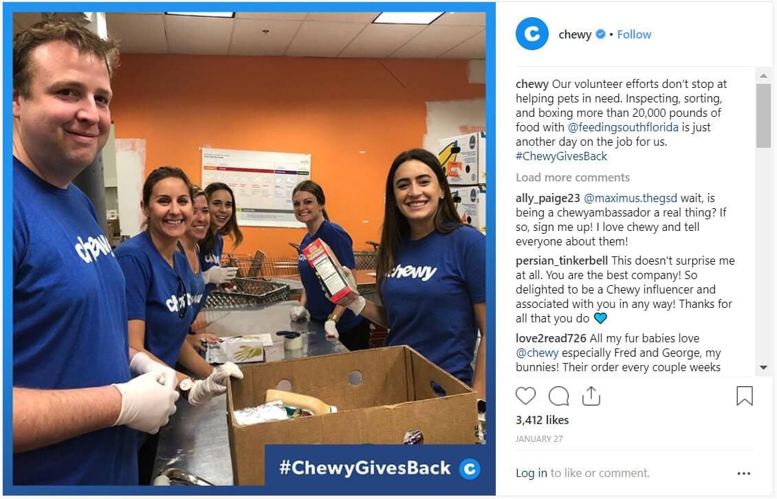 Chewy Instagram post