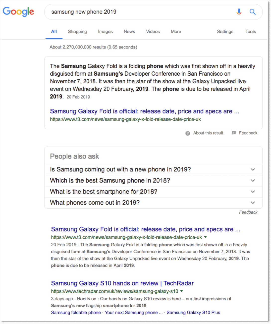 example of a similar query informational content