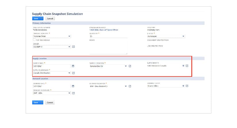 NetSuite Supply Chain Tower Dashboard