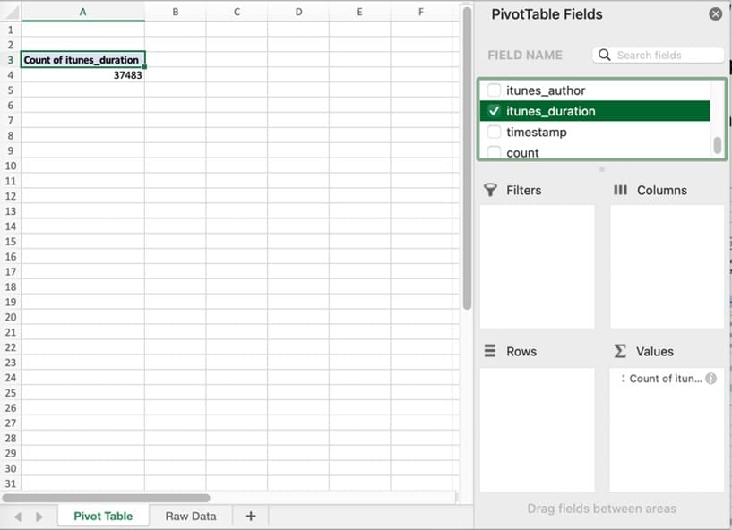 first pivot table 1