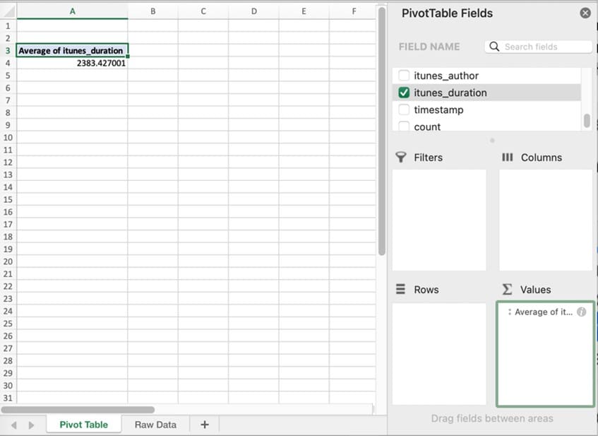 first pivot table 3