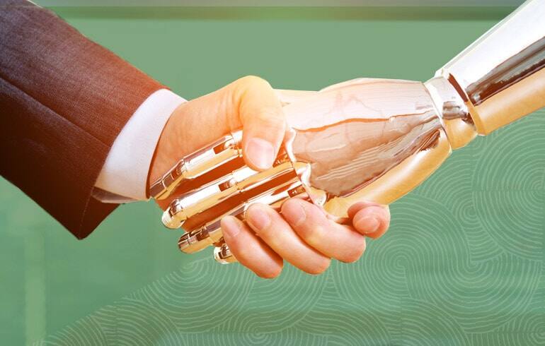 Shakehands with robot