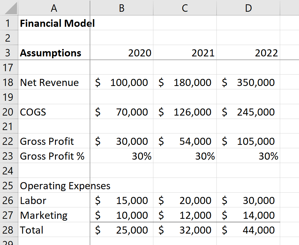 financial model