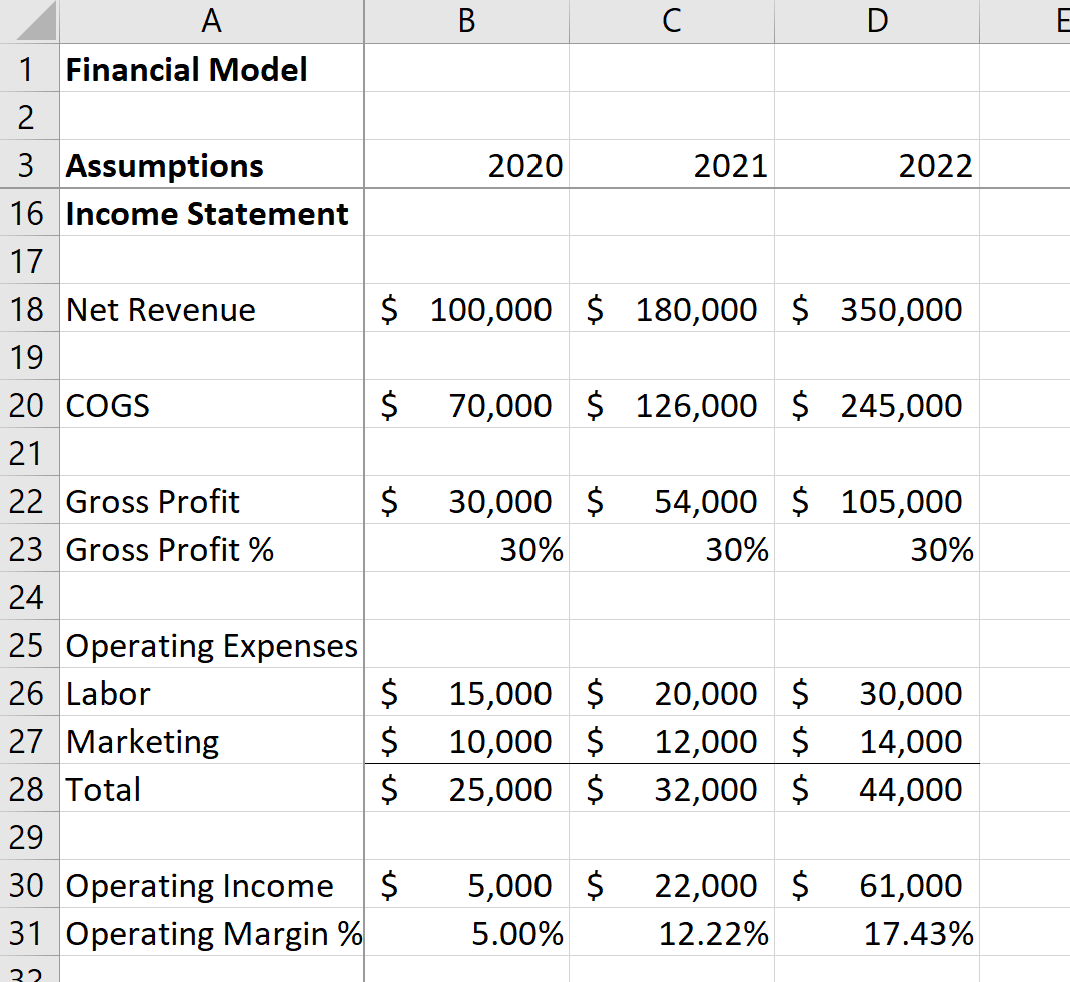 financial model