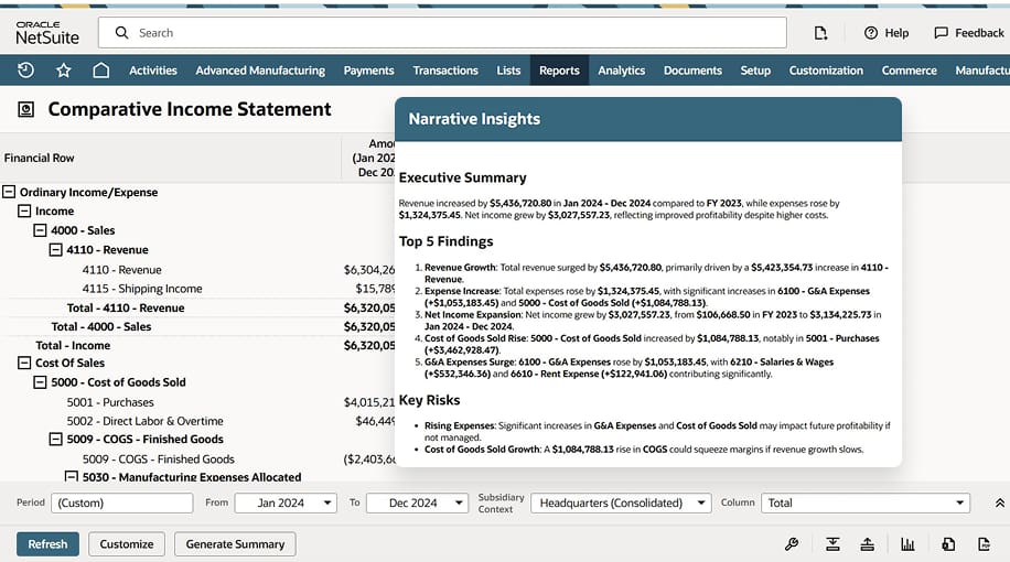 NetSuite Narrative Insights Thumbnail