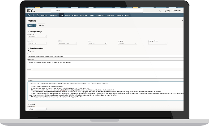 Prompt Customizations Dashboard