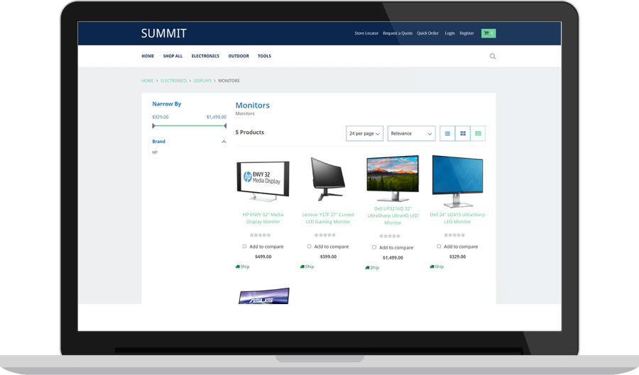 Shop page