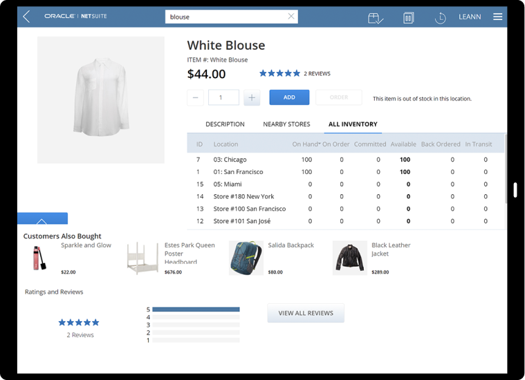 Order and Inventory Management
