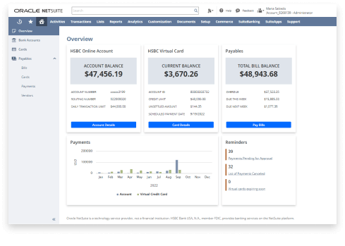 NetSuite accounts payable dashboard