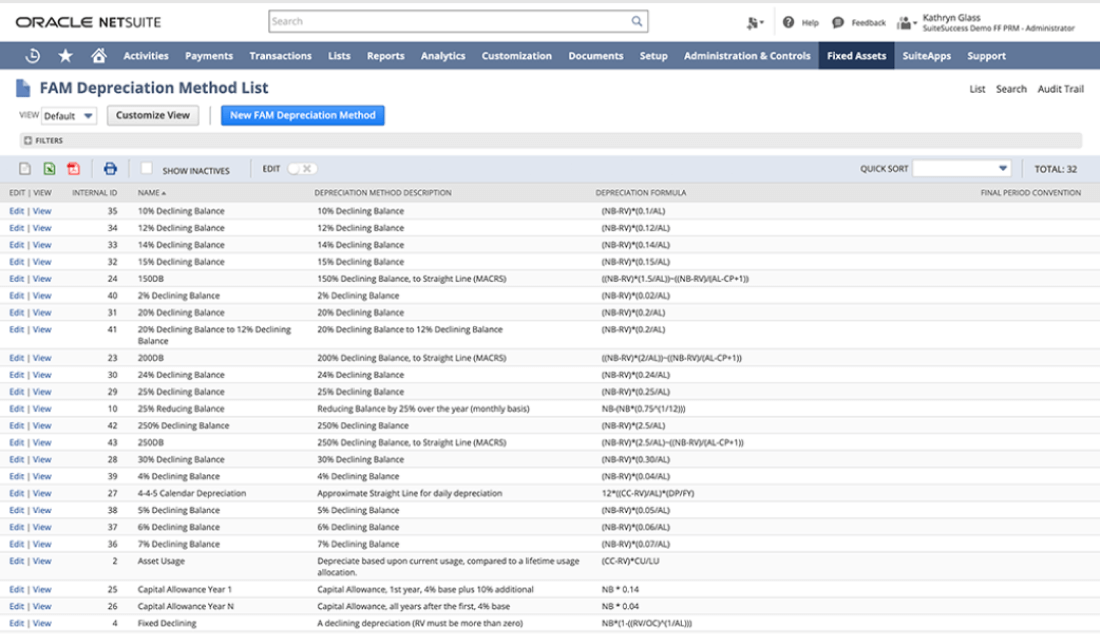 NetSuite Fixed Assets Management Software
