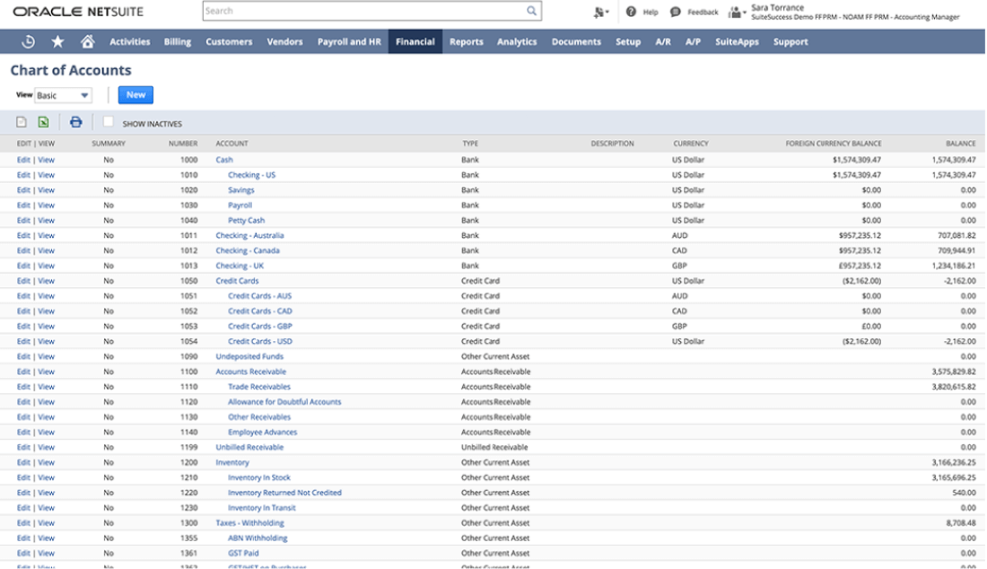 Netsuite Chart Of Accounts Sample