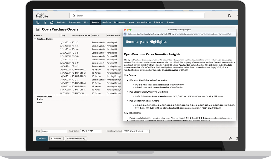 Narrative insights Screenshot