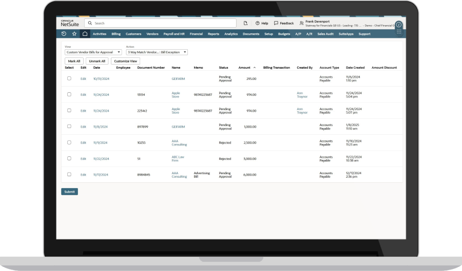 Three-Way Match and Pay