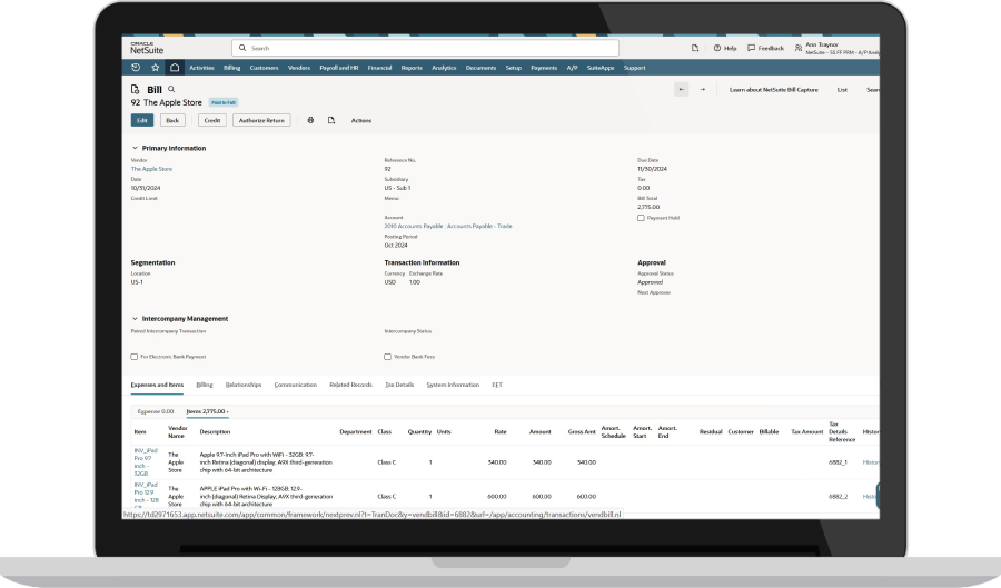 Vendor Bills