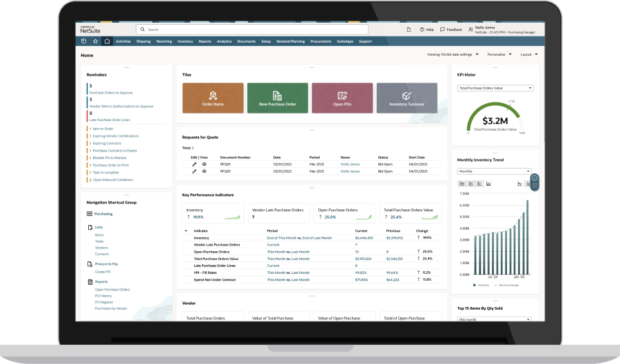 NetSuite Source Management Dashboard