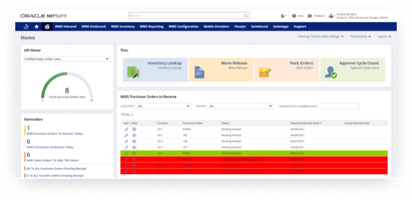 NetSuite order fulfillment dashboard
