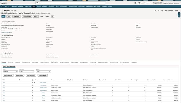 NetSuite Professional Services Automation Project Management