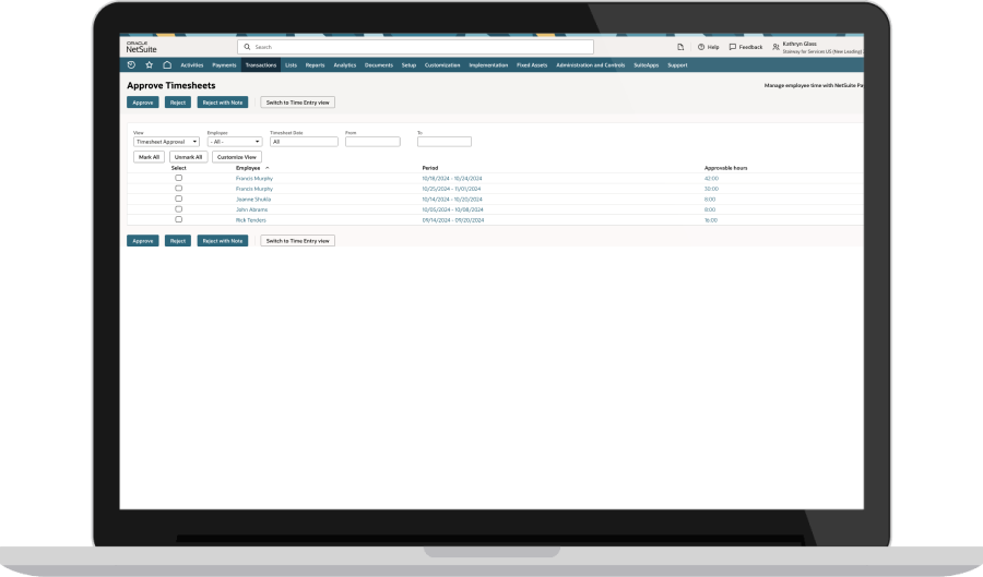 NetSuite Timesheet Management & Time Tracking Software | NetSuite