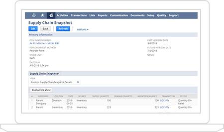 Supply Chain Control Tower - Snapshot