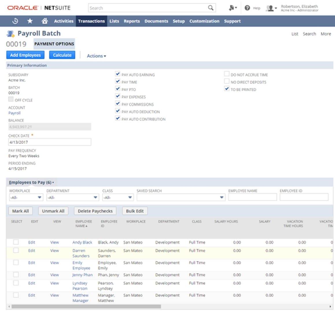 Netsuite Org Chart