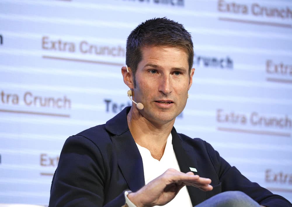 James Reinart speaking onstage at TechCrunch Disrupt San Francisco 2019.