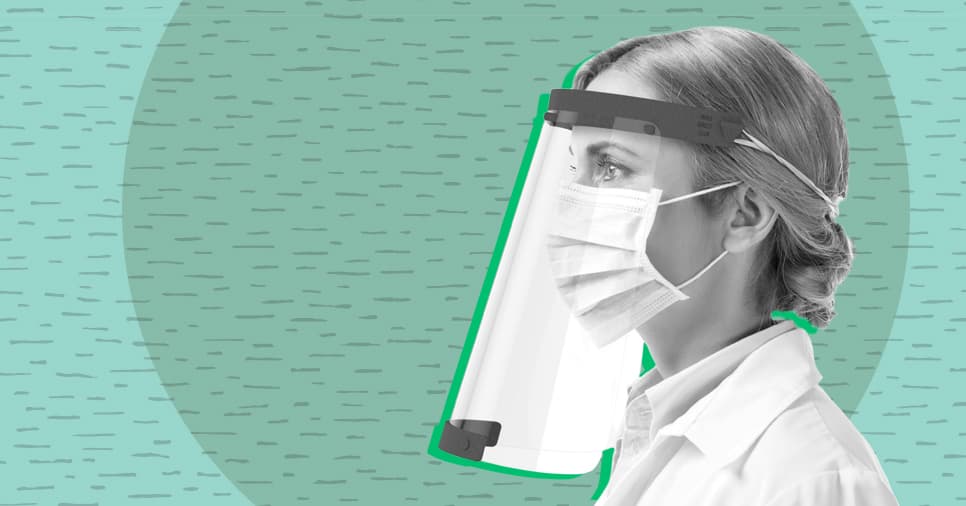 woman with faceshield