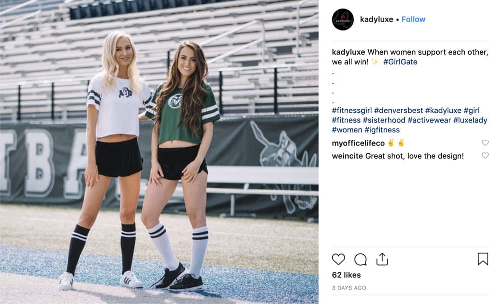 Kadyluxe makes branded women’s apparel for college