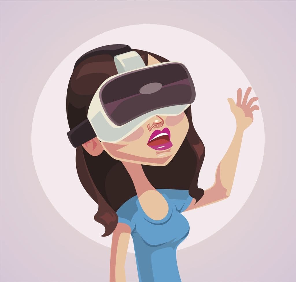 Woman wearing VR Glasses